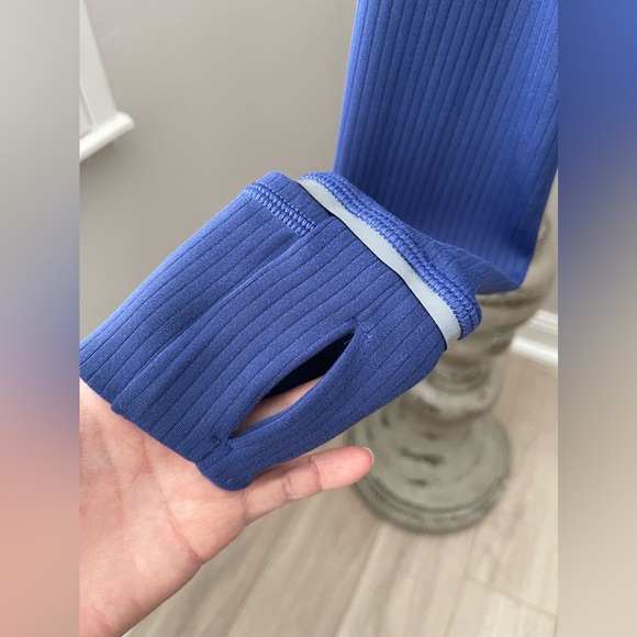 Lululemon It’s Rulu Run Ribbed Cropped Half Zip in Psychic Sz. 4 LW3GF2S - Picture 10 of 12